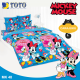 TOTO (ชุดประหยัด) ชุดผ้าปูที่นอน+ผ้านวม มิกกี้เมาส์ Mickey Mouse MK48 สีฟ้า #โตโต้ 3.5ฟุต 5ฟุต 6ฟุต ผ้าปู ผ้าปูที่นอน ผ้าปูเตียง ผ้านวม มิกกี้เมาส์
