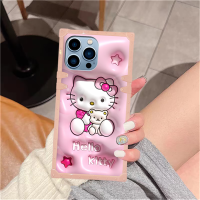 เคส Redmi 12C 10C 10 9 9A 9C 8 8A 7 7A 6A Redmi Note 12 Note 11 Pro Note 10 Pro Note 11S Note 10S Note 9 Pro Note 8 Pro Square เคสตกแต่งทอง Kitty สุดหรูเคสฝาครอบ PC แบบแข็งป้องกันซองนุ่มกันกระแทก