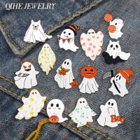 [LWF ร้อน] Halloween Ghost Enamel Pin Punk ฟักทองสยองขวัญ Spider Goth Skeleton เข็มกลัด Badge Lapel เครื่องประดับเพื่อนแม่มด Dark เทศกาลของขวัญ