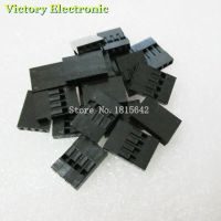 100PCS/Lot Single 4P 2.54mm 1x4P 1*4P Plastic For Dupont Jumper Housing Female Pin Connector Wire Cable WATTY Electronics