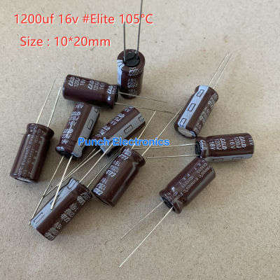 （10 pcs）คาปาซิเตอร์ 1200uf 16v ELITE 105°C 10*20mm capacitor ตัวเก็บประจุ EVICI22MNN1020U