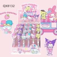 Sanrio ปากกาเครื่องเขียนนักเรียนลดแรงอัดดันแบบสร้างสรรค์ปากกาหมึกเจลลายการ์ตูน Kuromi 54ชิ้นปากกาปากกาของขวัญวันเกิดของเด็กโรงเรียนน่ารักสีดำ