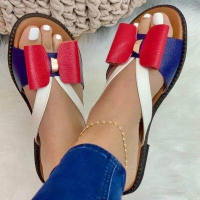 Womens Flip Flops Fashion Bowknot Summer Open Toe Flat Casual Slippers Shoes Women Flats Loafers Sandals Slippers Slides Shoes