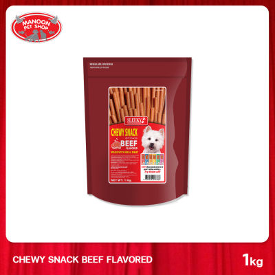 [MANOON] SLEEKY Chewy Stick Beef Flavored รสเนื้อ ขนาด 1 กิโลกรัม(แบบแท่ง)