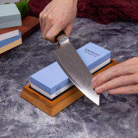 หินลับมีดมีด, Professional Waterstones COMBINATION Grit 2000/6000 Whetstone Sharpening พร้อมฐานไม้ไผ่, ที่ใส่ใบมีด Sharpener Stone - INTL