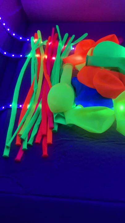 Neon Glow Party Balloons UV Black Light Balloons, Glow in the Dark