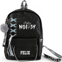 Kpop Stray Kids Album Noeasy Backpack Big Capacity Bag Students Supplies Member Name Ribbon Chain Pendant School Bag Z70