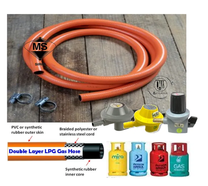 *Sirim Approved* High Quality 2 Layer Orange Gas Pipe Kitchen Gas Hose