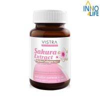 Vistra Sakura Collagen C 30S วิสทร้า ทริบิวท์ สารสกัดซากุระ &amp; มารีน คอลลาเจน พลัส ซี (30 เม็ด)[inno]