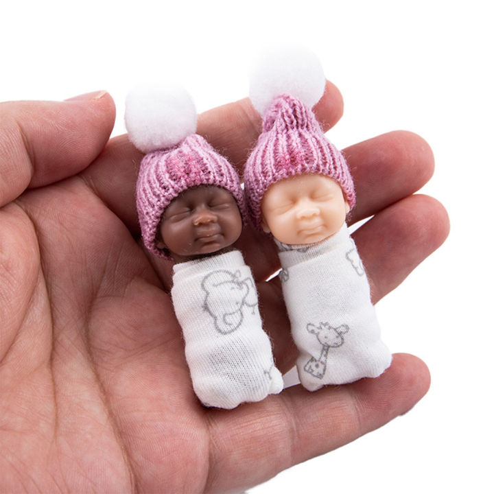 ตุ๊กตาเด็กทารกเกิดใหม่ยาว7ซม-ขนาดเล็กรูปแกะสลักเด็กนอนน่ารักสำหรับนักสะสมของขวัญที่แต่งผมเด็กผู้หญิง
