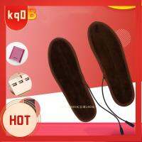 KQ0 ความร้อน แผ่นรองเม้าส์ กีฬา ถุงเท้าอุ่นเท้า ซักได้ แผ่นอุ่นเท้า USB Heated Shoe Insoles