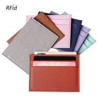 RFID Genuine Leather Sweet Fashion Candy Color Business Card Holder Ladys Security Safiano Cross Pattern Bus id card Case Card Holders