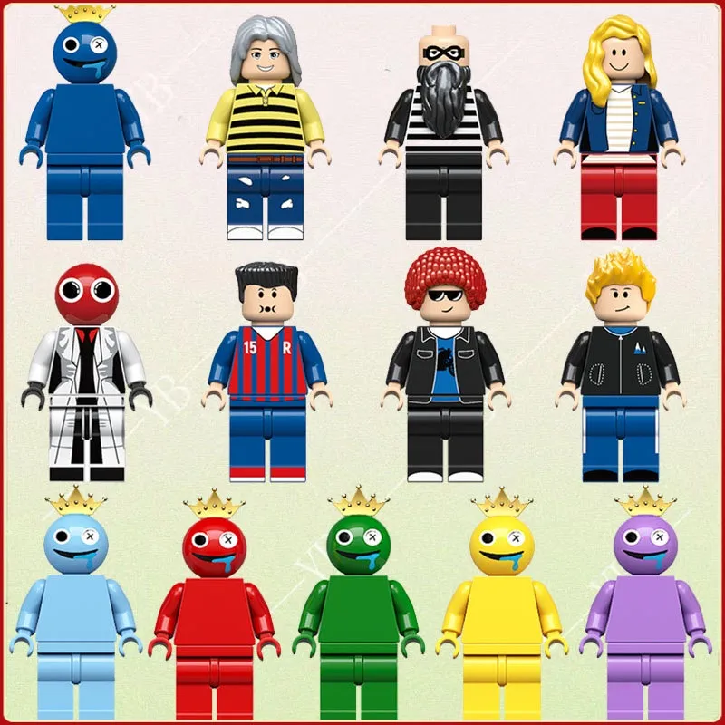 Rainbow Friends Minifigures Building Block Robloxs Assembled