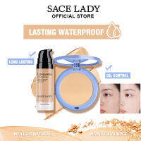 SACE LADY Lasting-Duo Makeup Set Long-Lasting Liquid Foundation (15Ml) และ Oil Control Powder (กันน้ำ,Longwear,Poreless)