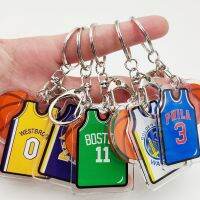 2022 New Printed On Both Sides Jersey Shape Keychain Charms Key Chain Gift Basketball Fan Jewelry Basketball Lover Trinket Gift Key Chains