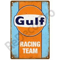 Décor tin sign spot stocks Agip Gulf Retro Decorative House Metal Sign Plate Posters On The Vintage Poster Decor Wall Art Room Decoration，size：20X 30cm