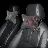 Crystal Decorative Pillows Headrest Auto Accessories Interior Head Holder in the Car Seat Women Bling Head Cushion Neck Pillow