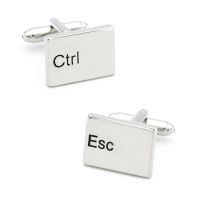 Computer Design Esc amp; Ctrl Keyboard Cufflinks For Men Quality Copper Material Silver Color Cuff Links Wholesale amp;retail