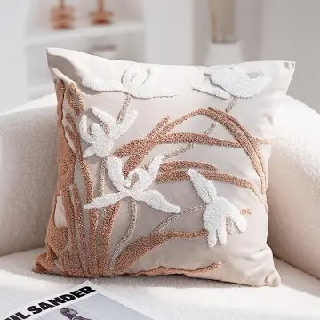 Throw Pillow Covers Luxury Decorative Cushion Case Jacquard Leaves