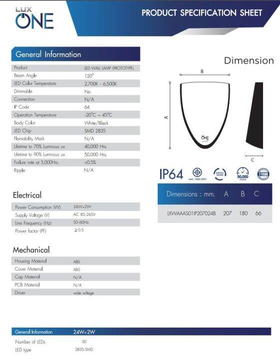 luxone-โคมไฟผนัง-led-รุ่น-prototype-24w-2w-ทรงสามเหลี่ยม-ติดกำแพง-ไฟผนัง-โคมไฟ-โคม-ไฟแต่งผนัง-led-wall-lamp-กันน้ำ-ip64-โคมกันน้ำ