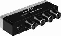 Cubilux 4-Channel 3.5mm Audio Mixer, Ultra-Low-Noise Mini Audio Mixer for Sub-Mixing, 1/8” 4 Channel Audio Switcher DC 5V, Suitable for Smartphone Audio System, Guitars, Bass, Keyboards