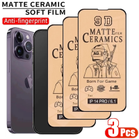 3 ชิ้น 9D Soft Matte ฟิล์มเซรามิคสำหรับ iPhone 13 14 Pro Max 12 Mini 8 7 Plus ป้องกันหน้าจอสำหรับ IPhone 11 PRO XR XS MAX ไม่ใช่แก้ว-Bajinde