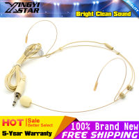 3.5mm Male Screw Thread Plug Dual Earhook Headworn Headset Microphone Headband Mic For FM Karaoke Wireless Bodypack Transmitter