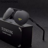 TUZENGYONG Classic Brand Design Sunglasses Men Pilot Aluminum Frame Polarized driving Sun Glasses For Men UV400 Oculos