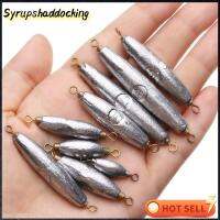 SYRUPSHADDOCKING 5pcs คุณภาพสูง แหวนคู่ ทนทาน ป้องกันฝุ่น รูปมะกอก รอกตกปลา น้ำหนัก Lead Sinkers