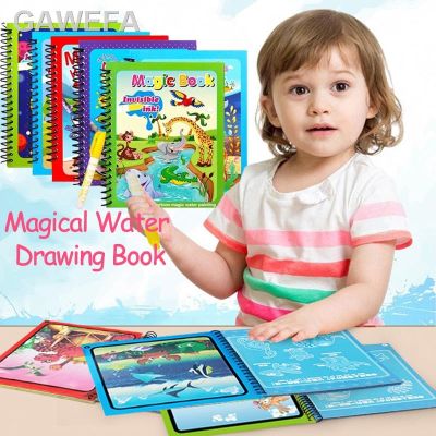 การวางตำแหน่ง☫Buku Ajaib Anak-Anak Mainan Gambar Air Montessori Buku Mewarnai Dapat Digunakan Kembali Buku Gambar Air Ajaib Mainan Pendidikan Awal Sensik