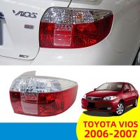 Toyota Vios Ncp42 (2006-2007) เสื้อ​ไฟท้าย ไฟท้าย​แต่ง ไฟท้ายไฟเบรค​ ไฟเลี้ยว Taillamp Taillight ไฟท้าย​ พร้อมทับทิม ไฟท้ายกันชนหลังสําหรับ​ ทับทิมในฝาท้ายไฟท้าย