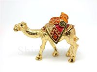 Handmade Craft Camel Shaped Trinket Jewelry Box Gold Camel Statue Business Gifts