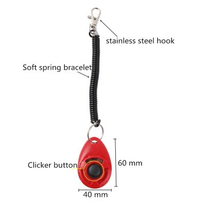 ；【‘； Dog Training Clicker Pet Cat Plastic New Dogs Click Trainer Aid Tools Adjustable Wrist Strap Sound Key Chain Dog Supplies