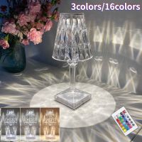 RGB Diamond Table Lamp USB Touch Sensor Acrylic Decoration Desk Lamps For Bedroom Bar Crystal Lighting Gift LED Night Light Ceiling Lights