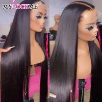 【jw】❡⊕  13X4 Frontal Human Hair Glueless Wig Straight Front Wigs Transparen