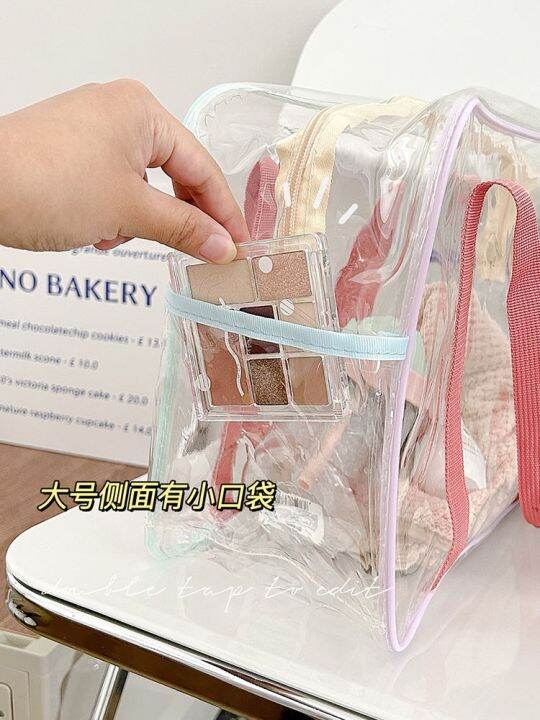 transparent-jelly-bag-pvc-waterproof-makeup-wash-handbag-large-capacity-swimming-beach-rafting-travel-shoulder-bag