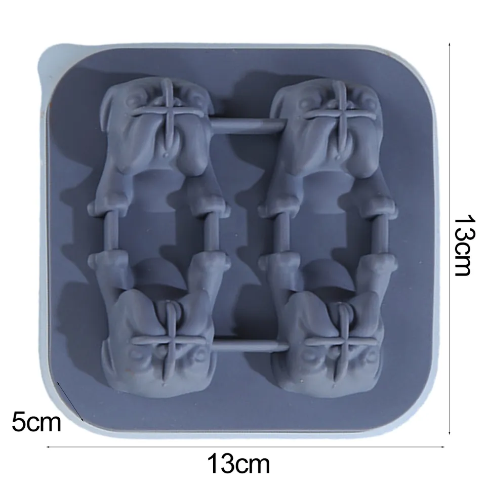 Ice Cube Tray Bulldog Shape Cute Design Quick Release Fun