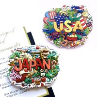 ℗✼ Refrigerator Sticke United States Japan Travel USA Souvenirs Feature Elements Collection Magnetic Resin Fridge Magnet Decoration