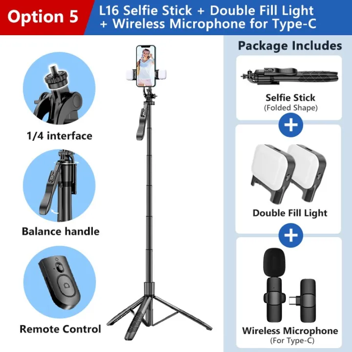 ขาตั้งแบบสามขาเซลฟี่ไร้สาย-l16-1530มม-สามารถพับเก็บได้ขาตั้งเดี่ยวสำหรับกล้อง-go-pro-สมาร์ทโฟนชุดกล้องถ่ายภาพความสมดุลในการถ่ายภาพสด