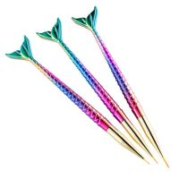 3Pcs Fish Tail Gradient Pen Nail Art Liner Stripe Brush Design Tip Painting Drawing Manicure Acrylic UV Gel Polish Tool 7/9/11mm