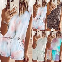 [COD] 2023 new summer womens European and hot style sleeveless round neck print tie-dye suit