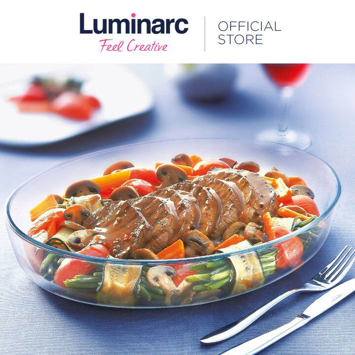 Luminarc Oval 3.8L Glass Serving Dish Microwaveable and Oven Safe Thermal Shock Resistant