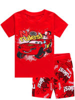 Lightning McQueen ชุด Baju Piyama Anak Laki Laki ลายการ์ตูนผู้ชาย,เซ็ตชุดนอนเด็กผู้หญิงกางเกงขาสั้นแขนสั้นพิมพ์ลายชุดใส่อยู่บ้านเสื้อยืดเด็กผ้าฝ้าย0000ลำลอง