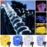 ☂☄♨ ?100LED 200LED?Fairy Lights LED String Lights Christmas Lights Outdoor Solar Rope Tube String Light LED Garland Holiday Party Patio Christmas Wedding Party Garden Decoration Light Soft PVC Light Lampu Tamen Hiasan Solar Light Solar Garden Light