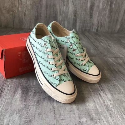 ♧۞☫  Clearance star with double article around the blue 70 s low dark green help canvas vulcanized soles sneakers for men and women lovers shoes