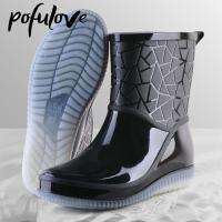 Rain Boots Women Waterproof Work Shoes for Girls Women Non-slip Mid-Calf Water Boots Antiskid Wear-resistant Thickened2023