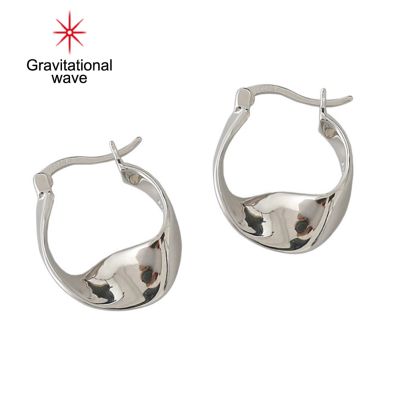 Gravitational Wave 1 Pair Dangle Earrings Shining Wear-Resistant Copper Geometric Twist Hoop Earrings For Party