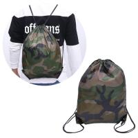 RONGDOU Fashion Lightweight Travel Outdoor Riding Thicken Portable Sports Bag Oxford Bag Camouflage Drawstring Bag Backpack