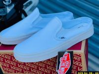 รองเท้าVANS SLIP ON MULE TRUE WHITE SIZE.36-44 รองเท้าผ้าใบแวนส์ รองเท้าลำลอง รองเท้าผ้าใบขาว รองเท้าสวมแบบ เบา ใส่สบาย (สินค้าพร้อมส่ง)