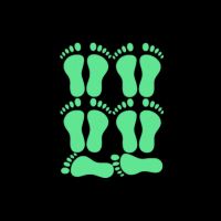 ZZOOI 3 Pairs of Luminous Footprint Stickers Decals Glow In The Dark Stickers Boy Girl Gift PVC Foot Floor Wall Sticker Home Decor